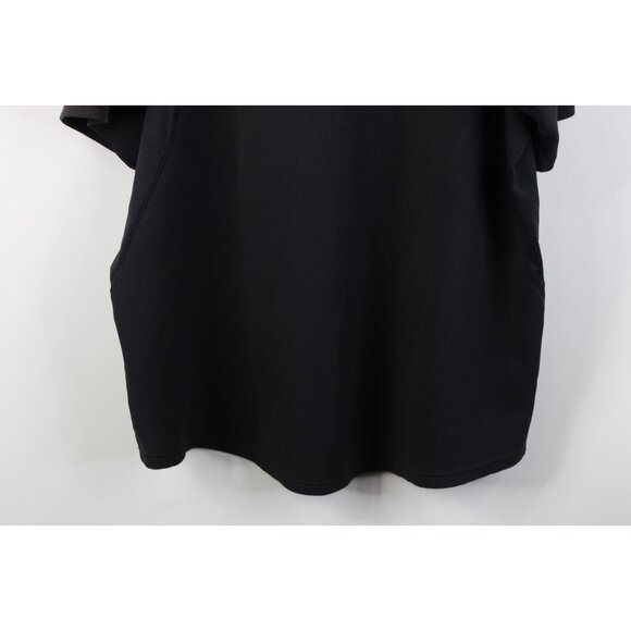 Vintage Nike Mens 2XL Travis Scott Mini Swoosh Sun Faded Thermal Knit Polo Black - Picture 15 of 15